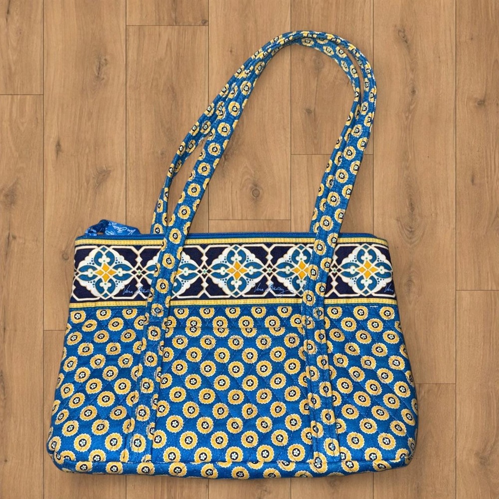 Vintage‎ Vera Bradley Little Betsy Shoulder Tote Riviera Blue 2008 Retired